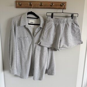 Aerie Grey Shirt and Shorts Set